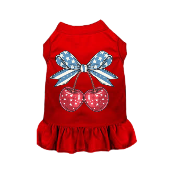 The “Cherry Jubilee Americana” Dress (Available in White & Red)