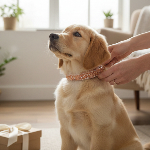 Blush Soleil Crystal Dog Collar