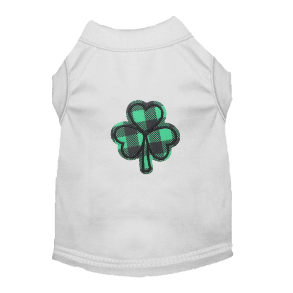 π Buffalo Plaid Clover Dog Tee