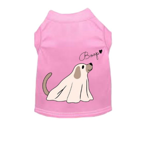Pink Boop ghost pup Halloween dog shirt
