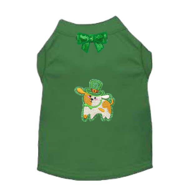 🐾 Leprechaun Pup Dog Tee & Dress with Bow Details