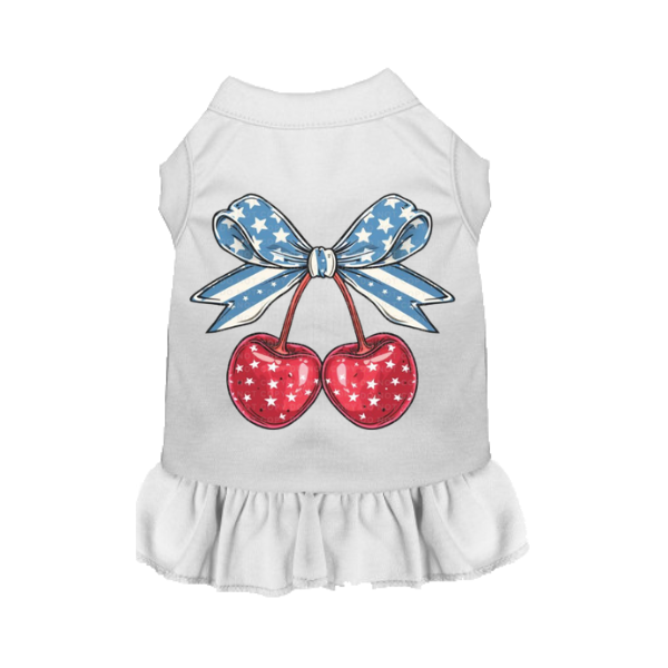The “Cherry Jubilee Americana” Dress (Available in White & Red)