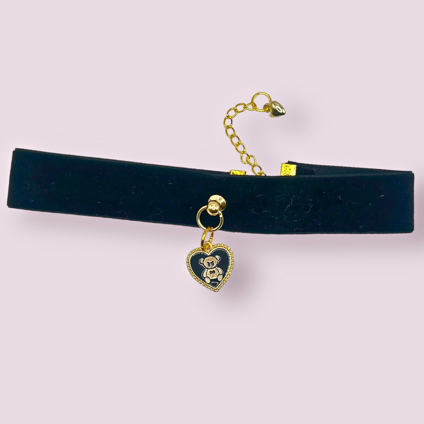 Lux Velvet Bear Dog Necklace