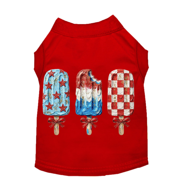 The “Star-Spangled Sweet Treat” Dog Shirt (Available in White & Red)