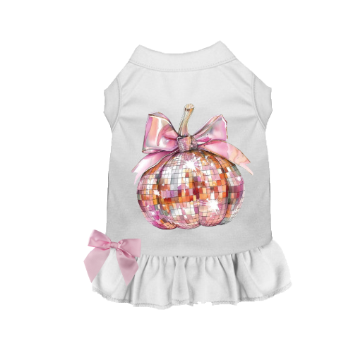 Pretty Pink Pumpkin Dog Dress