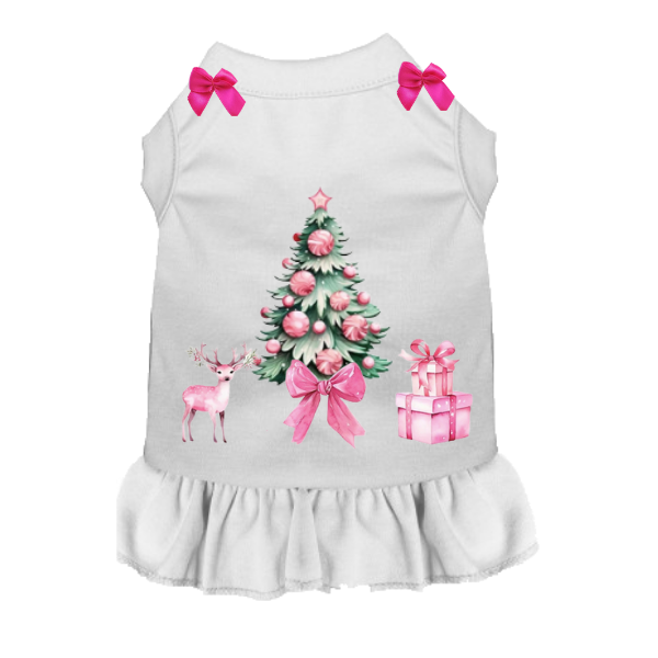 Pink Reindeer Christmas Dress