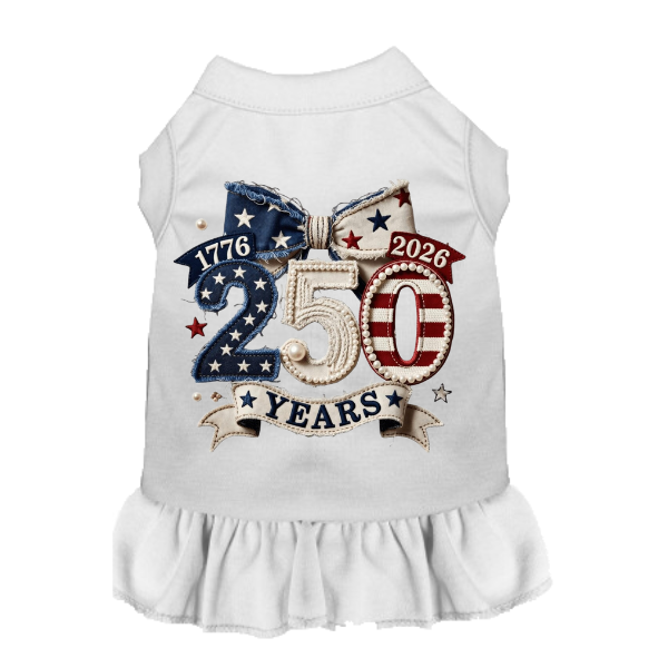 The “Liberty Heiress 250” Couture Pet Dress (Available in White & Red)