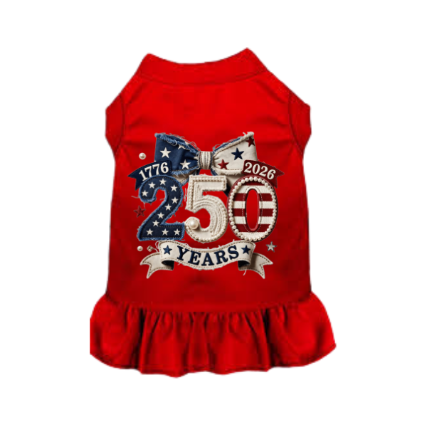 The “Liberty Heiress 250” Couture Pet Dress (Available in White & Red)