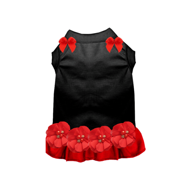 Crimson Noir Petal Dress