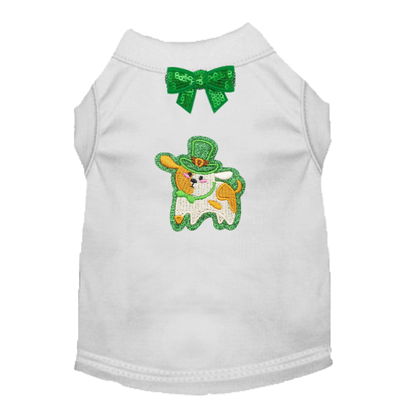 🐾 Leprechaun Pup Dog Tee & Dress with Bow Details