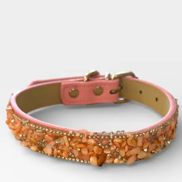 Blush Soleil Crystal Dog Collar