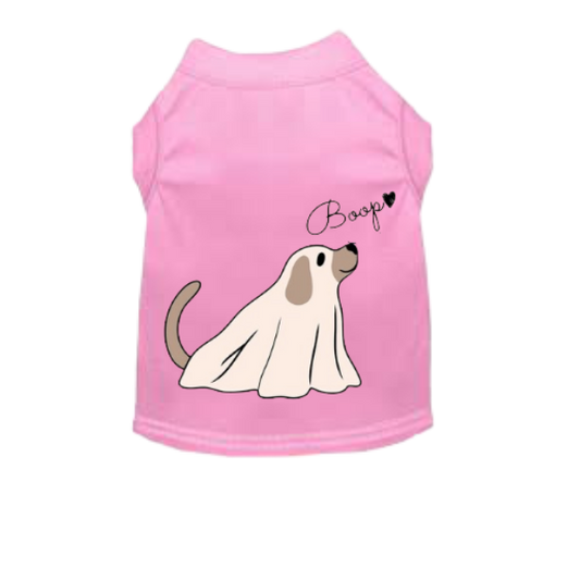 Pink Boop ghost pup Halloween dog shirt