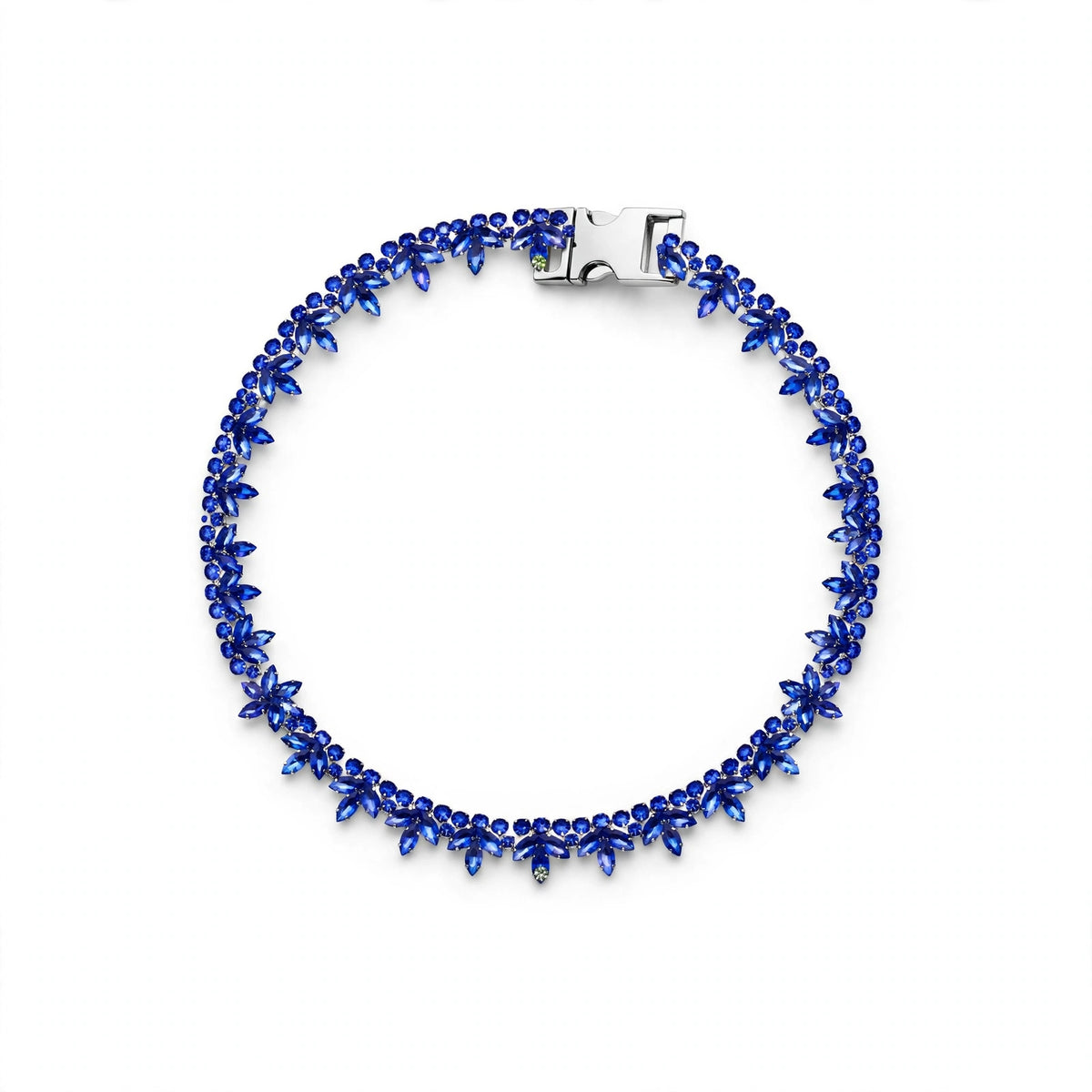 The Laurel Crystal Collar in Sapphire - studio product photo