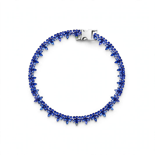 The Laurel Crystal Collar in Sapphire - studio product photo