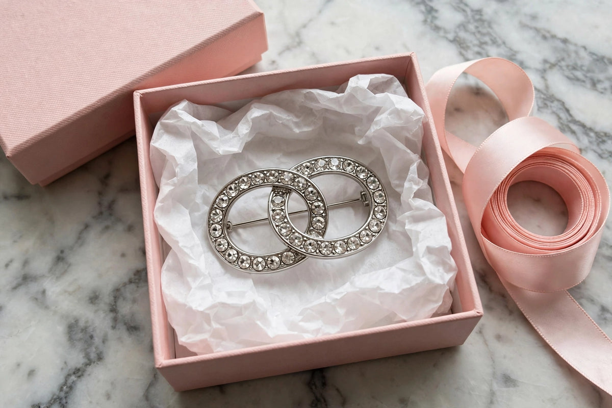 Buckle brooch in a gift box
