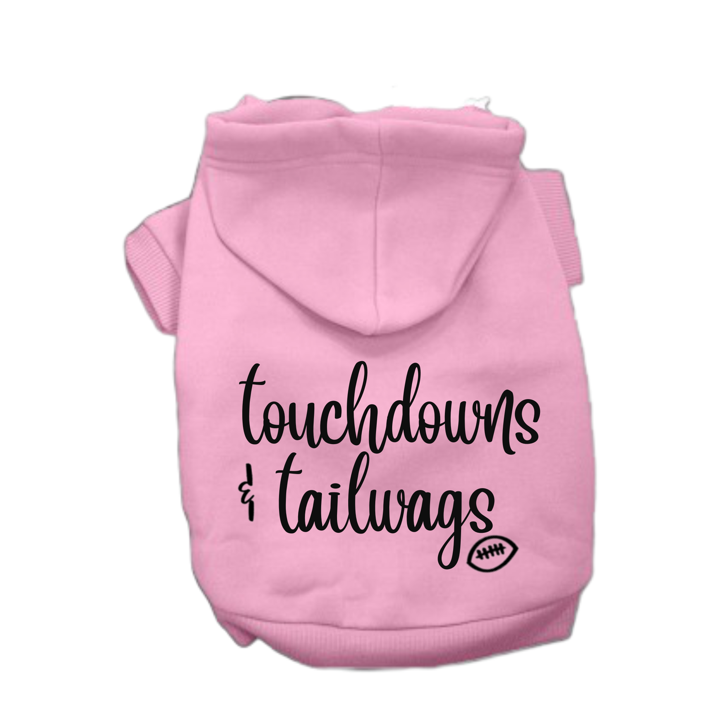 Touchdowns & Tail Wags Dog Hoodie in Pink